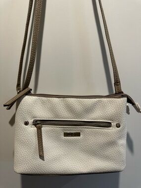 Roots Cream Crossbody with Taupe Trim